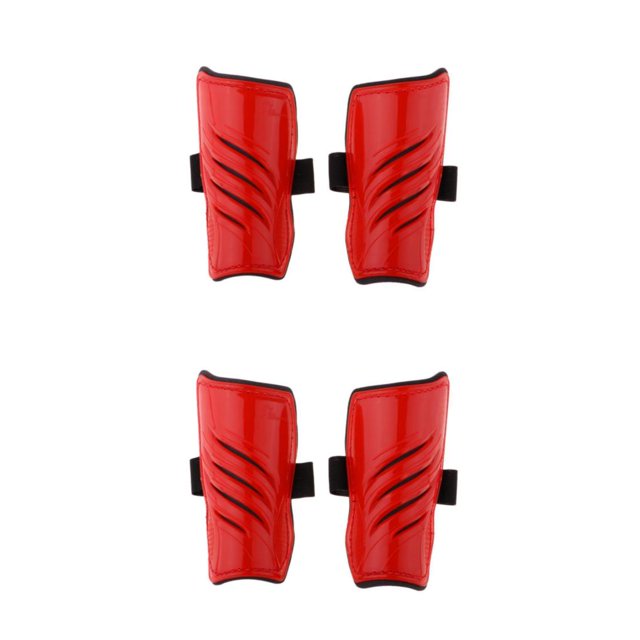 mmirethe Children Shin Soccer Football Pads Guards Leg Protector Gear Training Red 2Set