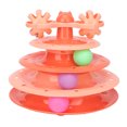 thumbnail image 2 of Cat Turntable Ball, 4 Levels Puzzle Interactive Top Reserved Hole Detachable Cat Toy Roller  For Indoor For Kittens Blue,Orange,Green, 2 of 8