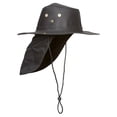 thumbnail image 1 of Top Headwear Chapeau Bob Safari Explorer avec Couvre-Cou à Rabat - Noir, TG, 1 of 2