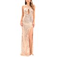 thumbnail image 2 of RKSTN Robes d'Invitée de Mariage pour Femmes Mode Ajourée Sans Manches Robe à Manches Courtes Scintillante Pailletée Fête Boîte de Nuit Fente Haute Robe de Cocktail, 2 of 9