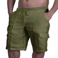 thumbnail image 1 of Solid Color Cargo Pants for Men‘s Summer Style  Slim Fit Casual Shorts, 1 of 5