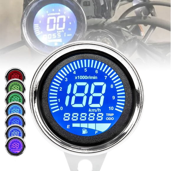 TopOne Motorcycle LCD Digital Meter Multi‑Functional Odometer Speedometer Tachometer RPM Fuel Level Gauge MPH KM/H