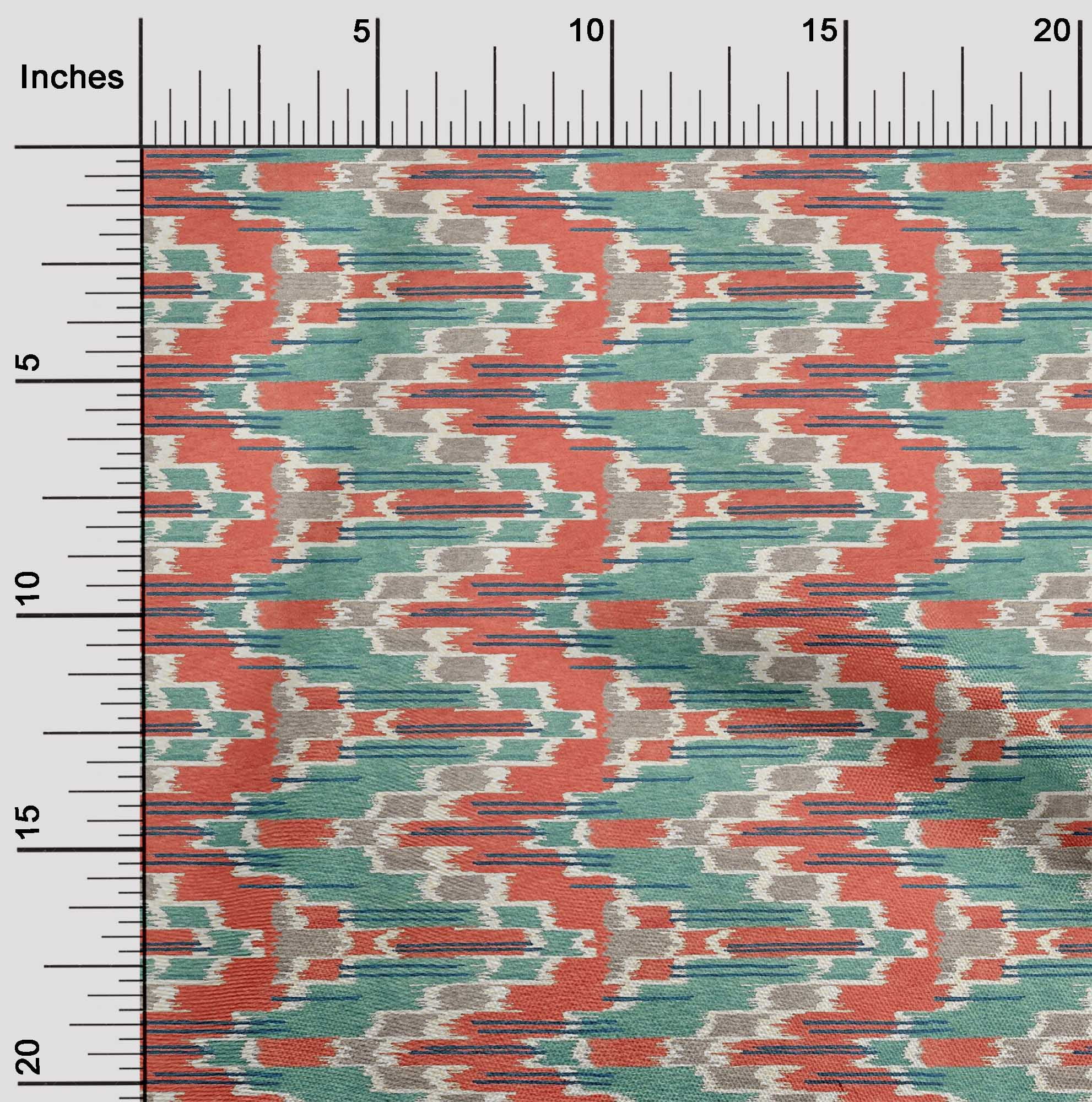 oneOone Viscose Chiffon Fabric Chevron Kasuri Fabric Prints By Yard 42 Inch Wide