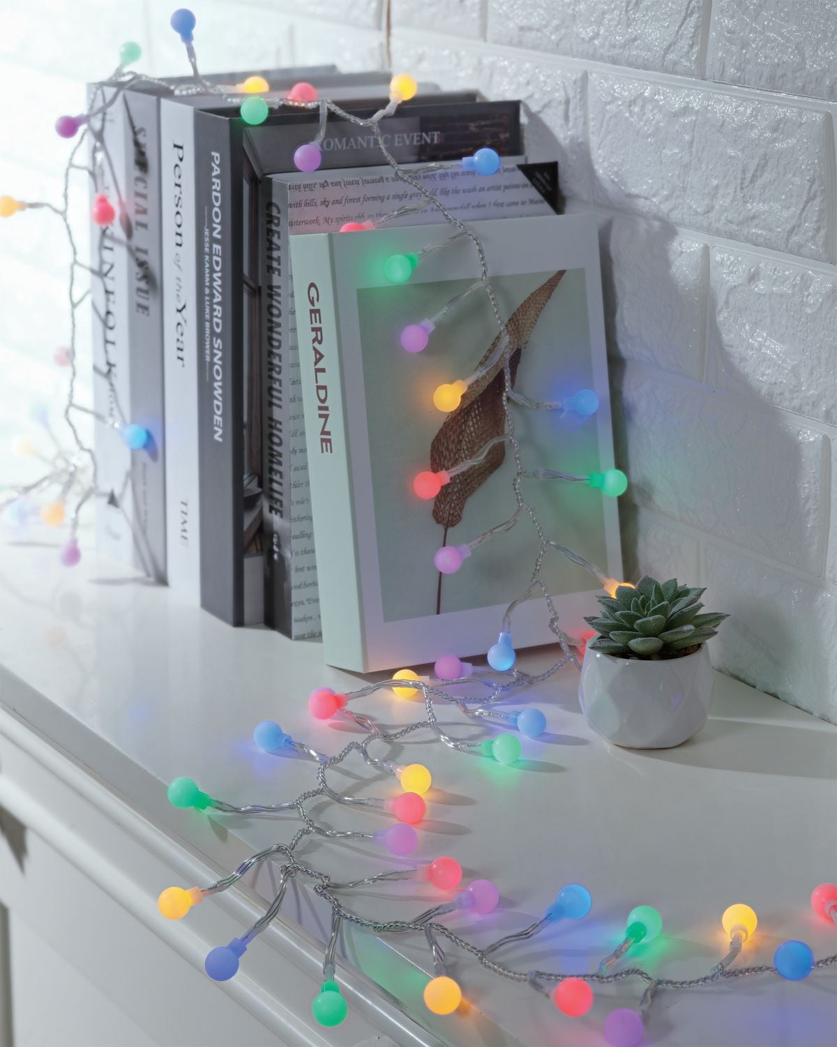 9-Foot Battery Operated Multicolor LED Frosted Globe Garland Lights, by EZ-Illuminations