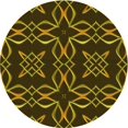 thumbnail image 1 of Ahgly Company Machine Washable Indoor Round Transitional Black Brown Area Rugs, 7' Round, 1 of 7