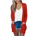 thumbnail image 1 of Pompotops Blouse Décontractée à Manches Longues pour Femme, Couleur Unie, avec Poche, Cardigan, Liquidation, 1 of 5
