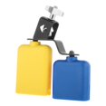 thumbnail image 3 of High and Low Sound Multicolor Cow Bell Percussion Noisemaker Cattlebell Drum Double Mounted Bell Set Accessories , Style C, 3 of 8
