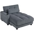 thumbnail image 1 of HOMCOM Chaise Longue Intérieure de 58 Pouces, Grand Canapé-Lit Rembourré, Gris Foncé, 1 of 10