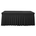 thumbnail image 1 of Black Table Skirt Wrinkle ResistantGreaseproof Thickened Fabric Table Cloth Cover For Rectangle Table 4/6/8ft, 1 of 9