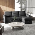 thumbnail image 2 of HOMCOM 83" Sofa Bed, Pull Out Sleeper L Shaped Sectional Couch, Black, 2 of 10