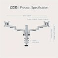 thumbnail image 2 of 1 Pce Bewiser Support de Moniteur Bras PC Ordinateur Support de Moniteur Double Écran 2 17-32 Pouces, 2 of 4