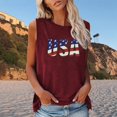 thumbnail image 2 of EQWLJWE Hauts pour Femmes Mode Féminine Confortable Independence Day Décontracté Col Rond Imprimé Haut Blouse, 2 of 4