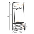 thumbnail image 4 of Modern Hall Tree with Bench & Shoe Storage – Metal Frame, 5 Single Row Hooks, Multifunctional Entryway Organizer for Hallway, Bedroom or Entry, Single Row Hook,Black, 4 of 7