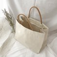 thumbnail image 4 of Women Tote Bag Large Capacity Solid Color Canvas Top Handle Bag Shoulder Bag, 4 of 8