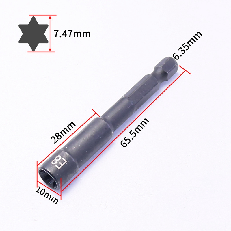 1/4 Inch Torx Star Socket Set Femal E Type Sockets Wrench Head For Drill Or Cordless Screwdriver