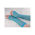 thumbnail image 4 of Unique Bargains Women Elbow Length Fingerless Fishnet Gloves 2 Pairs Turquoise, 4 of 4