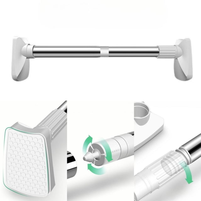 Sac à Outils pour l'Organisation de la Maison, Tringle à Vêtements Réglable Sans Perçage, Tringle à Rideau, Tringle de Douche, Cintre de Garde-Robe, Barre d'Espace pour Salons, Chambres, Salles de Bain, 2 Pcs