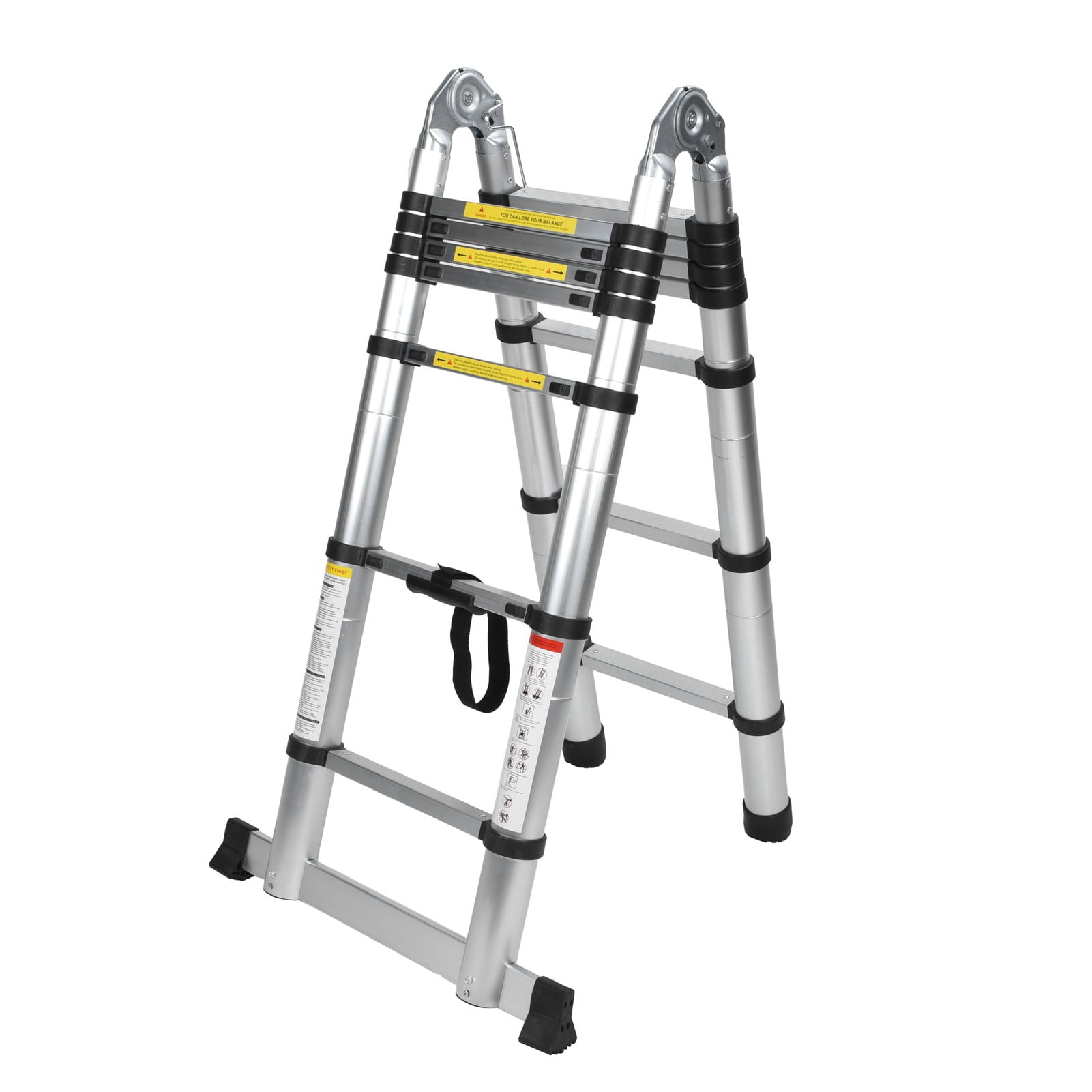 LAFGUR 4.4M Aluminium Alloy Telescopic Ladder Foldable Multi-Purpose Extension Ladder 150Kg Holding Capacity,Workshop Equipment