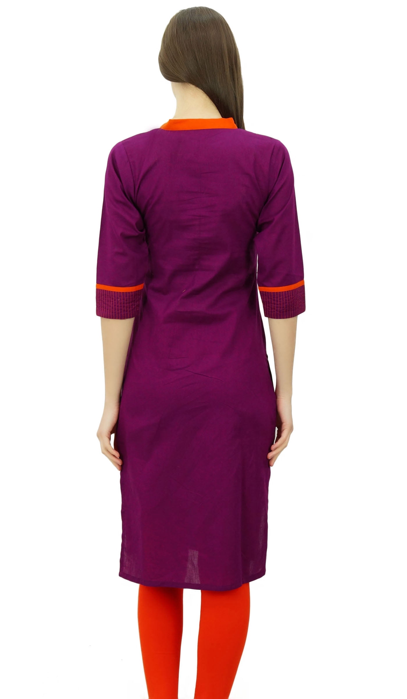 Phagun Women Mandarin Collar Straight Kurti Indian Designer Ethnic Dress