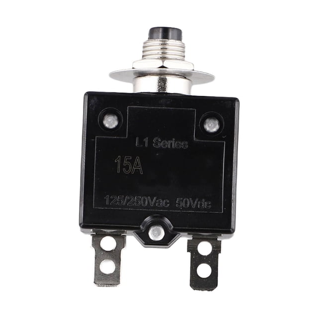 Rooha Convenient Button Motor Protection 125-250V Protector BlACk Color Easy Reset Excessive Current Detection Electrical Safety,15A