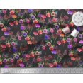 thumbnail image 2 of Soimoi Rayon Fabric Leaves & Rose Floral Decor Fabric Printed Yard 56 Inch Wide, 2 of 3