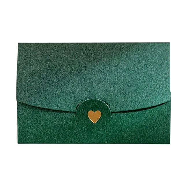 kurtrusly Holiday Romantic Paper Envelope, Portable Vintage Wedding Ceremony Invitation Card Gift Cards Envelopes, Green