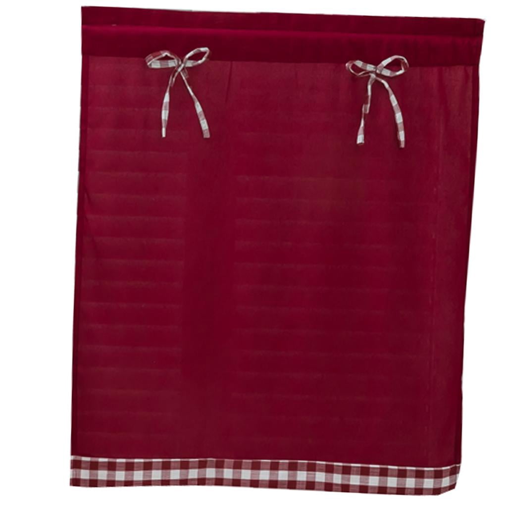 Rideaux de Fenêtre pour Chambre Rideau pour Salon Draperies Poche pour Tringle 2 Panneaux, Rouge_74x61cm Rouge_74x61cm