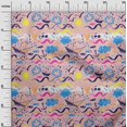 thumbnail image 3 of oneOone Polyester Lycra Light Pink Fabric Ocean Life Craft Projects Decor Fabric Printed By The Yard 56 Inch Wide, 3 of 5