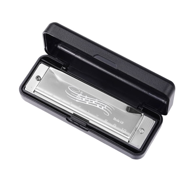 10 Hole 20 Tone Beginner Harmonica for Kids - Portable Educational Musical Instrument Toy for Music Enlightenment & Childhood Learning Includes Harmonica + Case