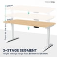 thumbnail image 2 of MotionGrey - Bureau Assis-Debout à Double Moteur avec 4 Réglages de Mémoire, Table d'Ordinateur Réglable Assis-Debout pour la Maison, le Bureau et le Jeu - Dessus Chêne Brun 65 Pouces x 24 Pouces Cadre Blanc, 2 of 9