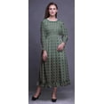 thumbnail image 2 of Bimba Robe Longue Décontractée à Volants pour Femmes, Géométrique, Imprimée, Taille Smockée - Petit, 2 of 5