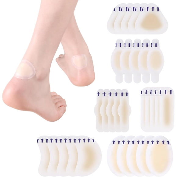 30 Pcs Blister Bandages for Feet, Invisible Hydrocolloid Bandages, Waterproof Gel Liquid Bandage for Skin, Hydrocolloid Patch Use for Prevent and Recover Blisters On Toes and Heels