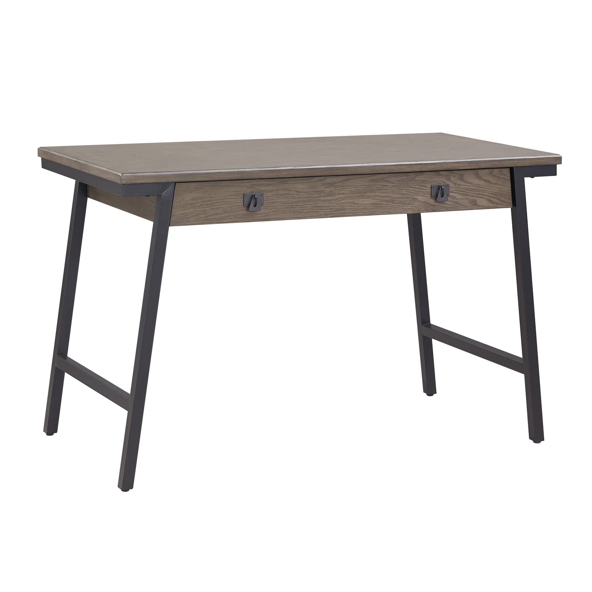 Leick Home 11400-GR Empiria Metal and Wood Computer Desk in Gray/Matte Black