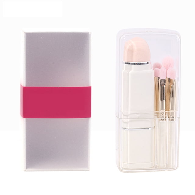 Royalbelle 8-In-1 Makeup Brush Set with Transparent Box Multi-Functional Portable Square Retractable Makeup Brushes for Travel
