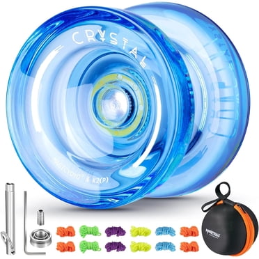 Magicyoyo Professional Responsive Yoyo K2 Crystal Blue, Durable Plastic Yo-Yo with 12 Yoyo Strings