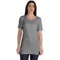 thumbnail image 1 of Inkmeso Plain Basic Tshirt Long Length Tee Short Sleeve Workout Top For Women, 1 of 9