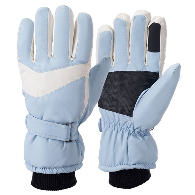 TIEVOSA Winter UniOutdoor Gloves Ski Plus Velvet New Windproof Anti Riding Gloves(Blue)