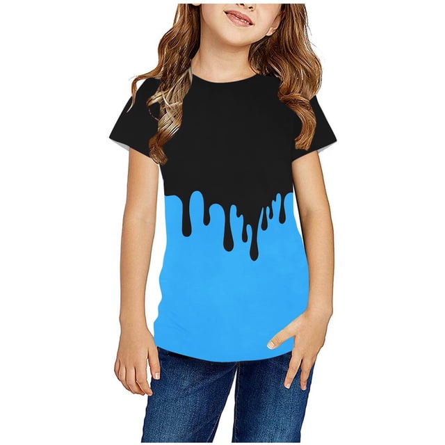 DPTALR Garçons Filles T-Shirts de Pâques Manches Courtes Haut Graphique Amusant 3-14 Ans