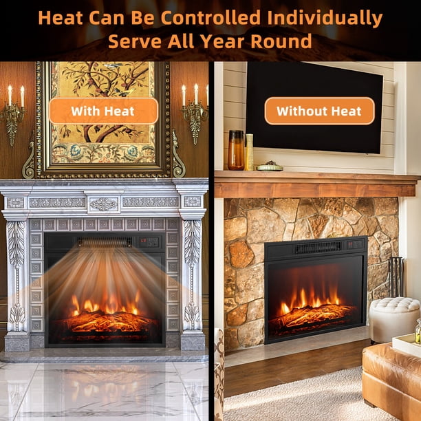 Gymax 18'' Electric Fireplace Inserts & Freestanding Adjustable
