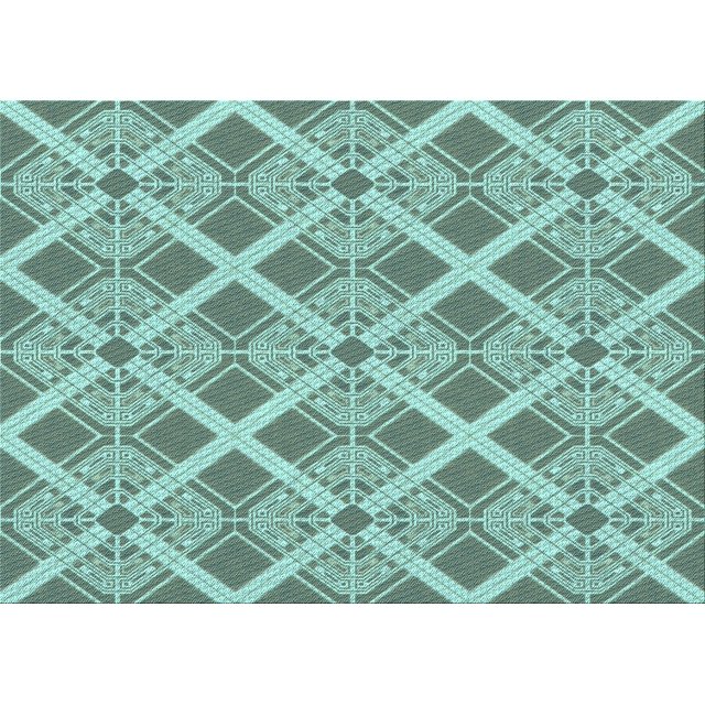 Ahgly Company Machine Washable Indoor Rectangle Transitional Tiffany Blue Area Rugs, 5' x 8'