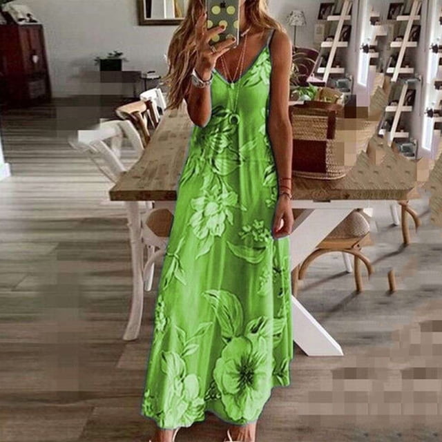 zanvin Robes d'Invitée de Mariage pour Femmes, Robe Longue d'Été Décontractée pour Femmes à Imprimé Floral, Amincissante, à Bretelles, pour Fête