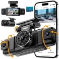 thumbnail image 1 of IIWEY N5 4 Channel Dash Cam, 360&Acirc;&deg; All-Sides View, FHD 1080P Front and Rear Inside, Left Right Dash Camera for Cars, 8 IR Lamps, 5G WiFi & APP Contr, 1 of 8