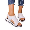 thumbnail image 3 of Kcodviy Ladies Summer Solid Color Womens Dressy Sandals Breathable Mesh Open Toe Womens Leather Sandals Lightweight Flat Sandals, 3 of 7