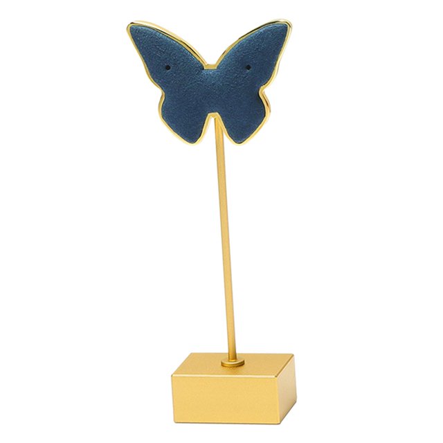 Milaget Butterfly Design Earrings Stand Holder Tabletop Jewelry Display Rack for Store Blue