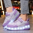thumbnail image 4 of Chaussures de Patin Lumineuses pour Filles, Espadrilles à Semelles Épaisses avec Roues, Rechargeables par USB, Roulettes, Chaussures Mode, 4 of 6