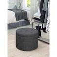 thumbnail image 3 of Convenience Concepts Designs4Comfort Round Shoe Ottoman in Gray Fabric, 3 of 6