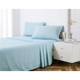thumbnail image 4 of Ensemble de draps 4 pièces doux en microfibre solide Chaps, bleu, double, 4 of 5
