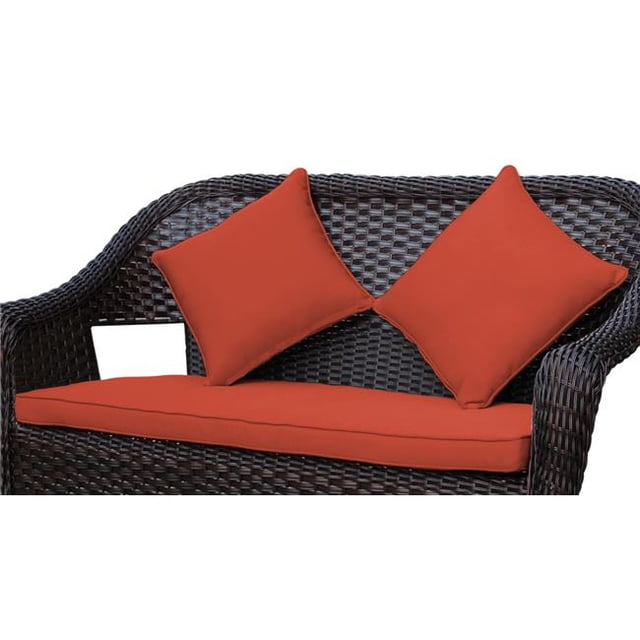 Coussin d'Amour Clark de 2 Po avec 2 Oreillers, Rouge Brique