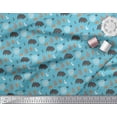 thumbnail image 3 of Soimoi Blue polyester Crepe Fabric Wild Life Animal Printed Fabric 1 Yard 42 Inch Wide, 3 of 5