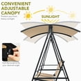 thumbnail image 4 of Costway Outdoor 2-Seat Swing Loveseat with Canopy Hanging Swing Beige, 4 of 8